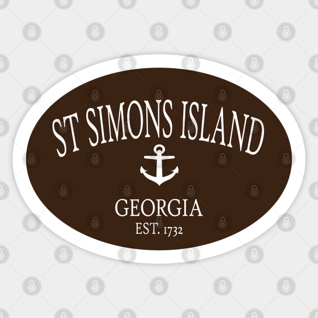 St Simons Island Georgia Sea Islands Anchor Brown Sticker by TGKelly